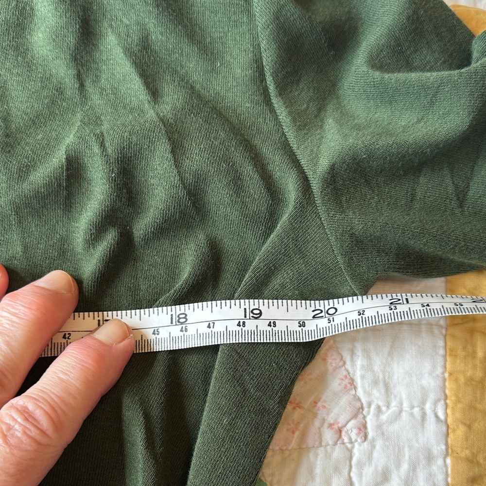 OGL Moss Olive Green Long-Sleeve Crewneck Tucked Top - Picture 5 of 8